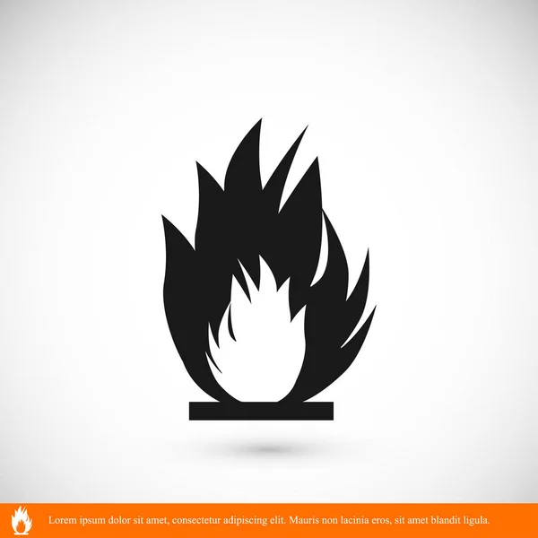 Ícone de fogo ardente — Vetor de Stock