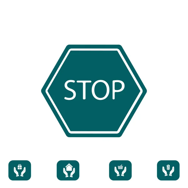 Platte stop icoon — Stockvector