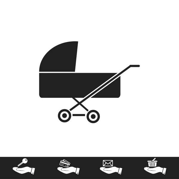 Baby pram pictogram — Stockvector
