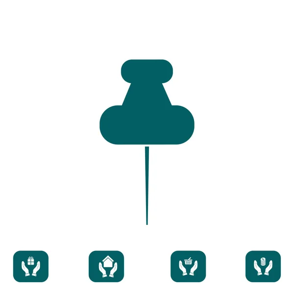 Pushpin icono plano — Vector de stock