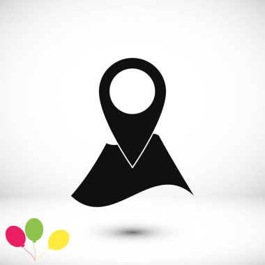 harita simgesi üzerinde toplu iğne