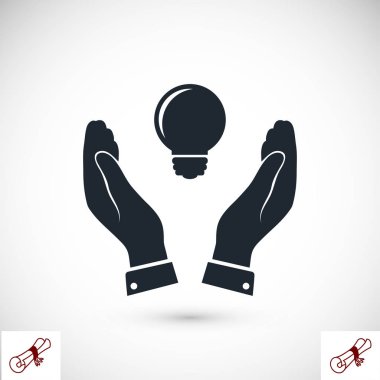Elinde ampul simgesi