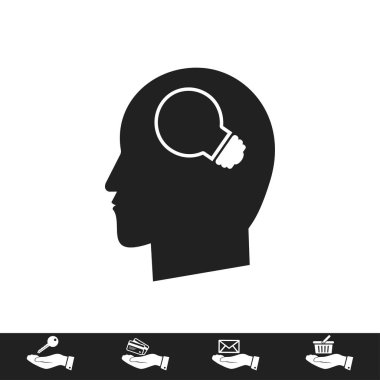 Yaratıcı fikirler ampul kavramı simgesi