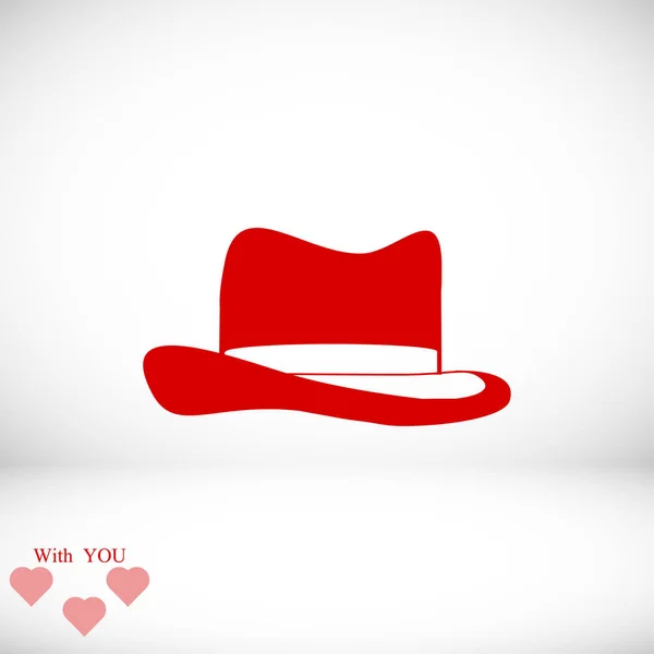 Chapeau icône plate — Image vectorielle