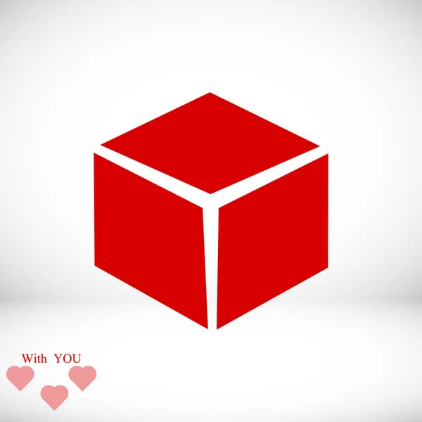 Icône signe cube — Image vectorielle
