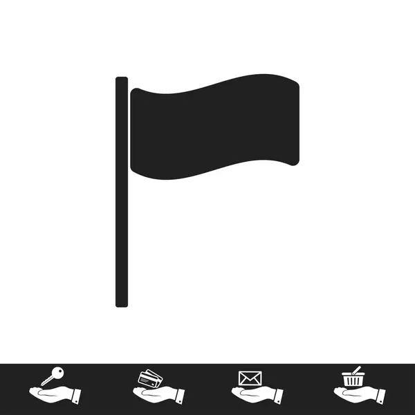 Wapperende vlag, pictogram — Stockvector