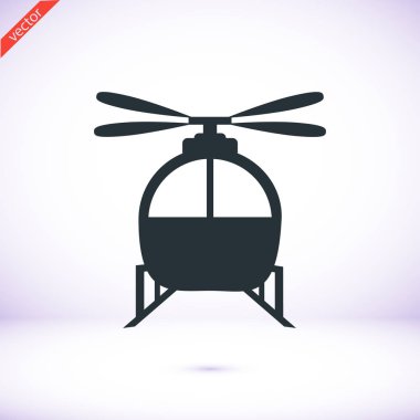Helikopter düz simgesi