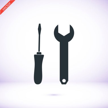İngiliz anahtarı ve tornavida simgesi