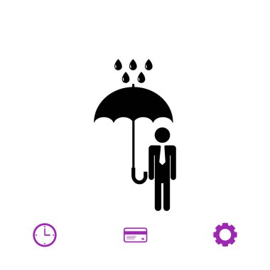 şemsiye yağmur simgesi olan adam