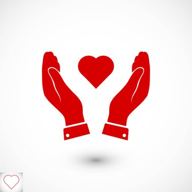 Ellerin simgesinde kalp