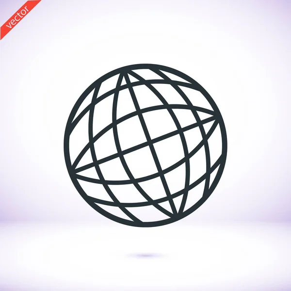 Globe Icône plate — Image vectorielle
