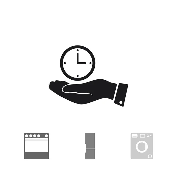 Horloge Icône plate — Image vectorielle