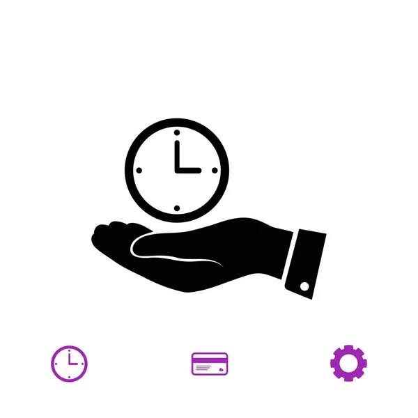 Horloge Icône plate — Image vectorielle