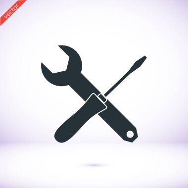 İngiliz anahtarı ve tornavida simgesi