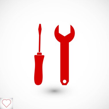 İngiliz anahtarı ve tornavida simgesi