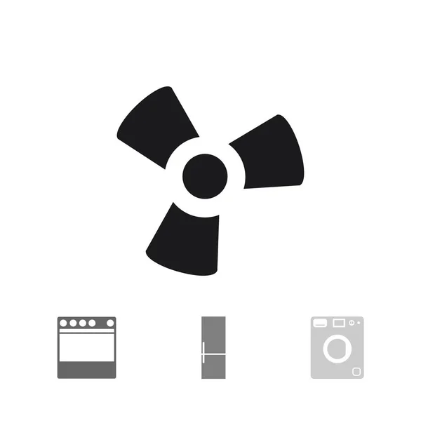 Black fan and propeller icon — Stock Vector