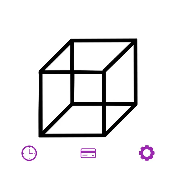 Geometriai kocka ikon — Stock Vector