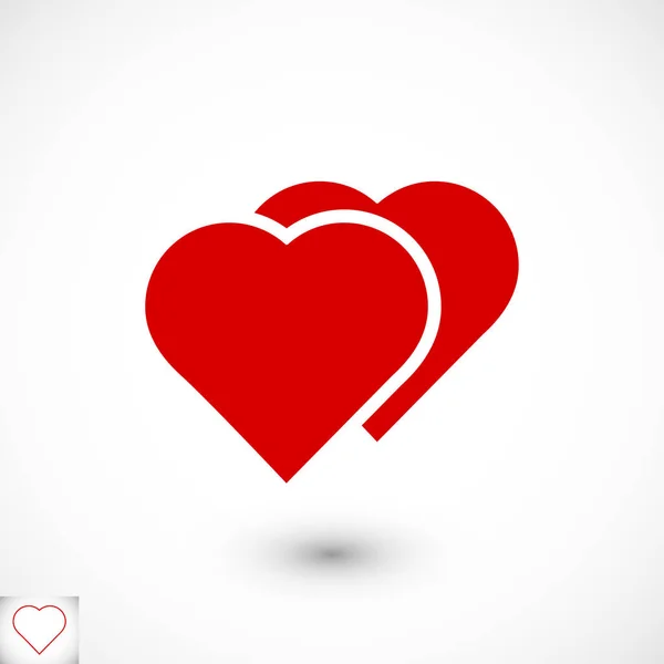 Dvě srdce ikona — Stockový vektor