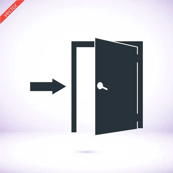 Drzwi otwarte ikona — Wektor stockowy