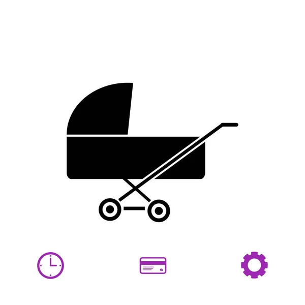 Baby pram ikonen — Stock vektor