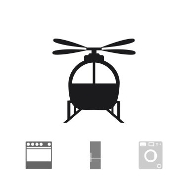 Helikopter düz simgesi