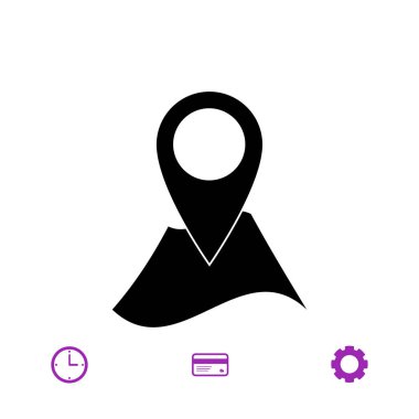 harita simgesi üzerinde toplu iğne