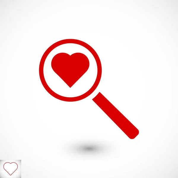 Ícone de pesquisa de coração —  Vetores de Stock