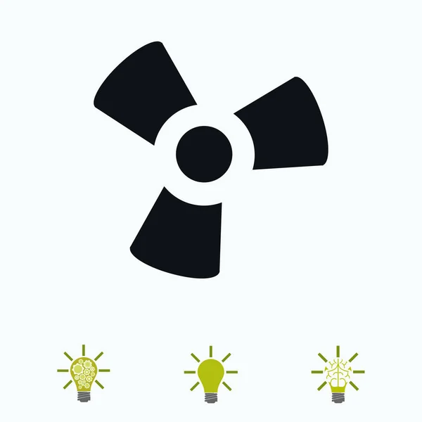 Icono del ventilador y la hélice — Vector de stock
