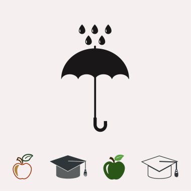 Şemsiye ve yağmur damla simgesi