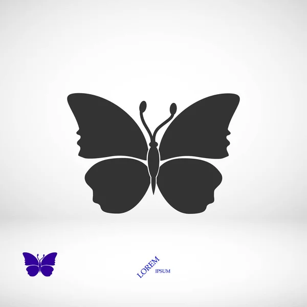 Icono de signo de mariposa — Vector de stock