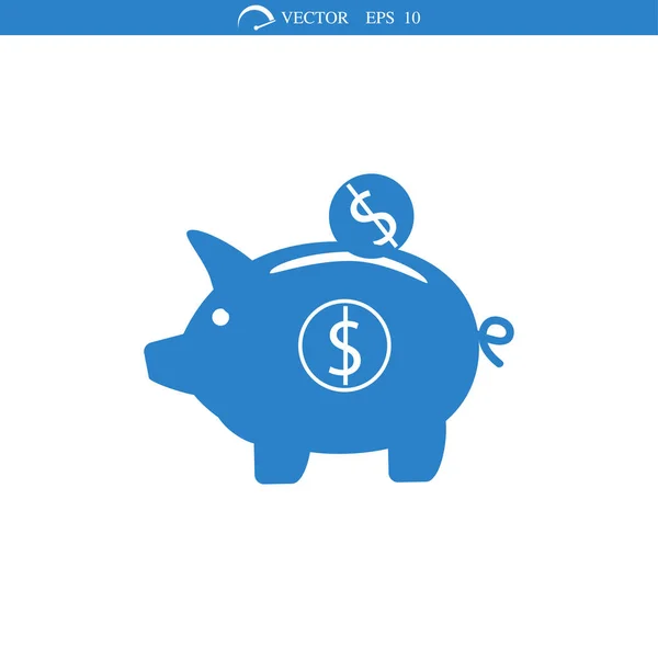 Pictogram spaarvarken — Stockvector