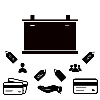 Araba pil simgesi. Vektör 