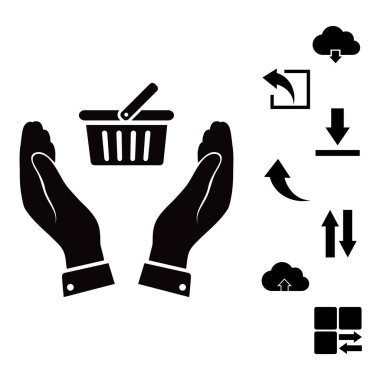 alışveriş sepetine eller simgesini 