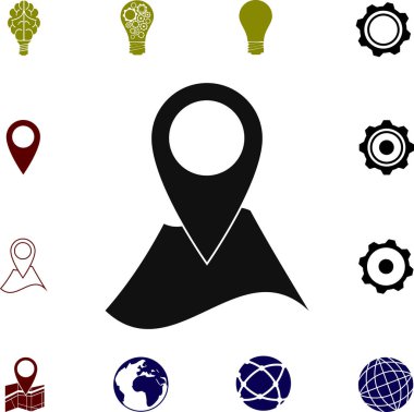 harita simgesi üzerinde toplu iğne