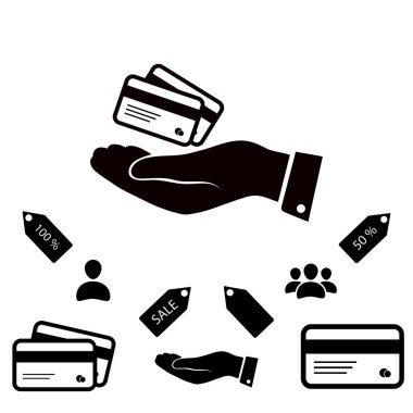 kredi kartları el simgesi 