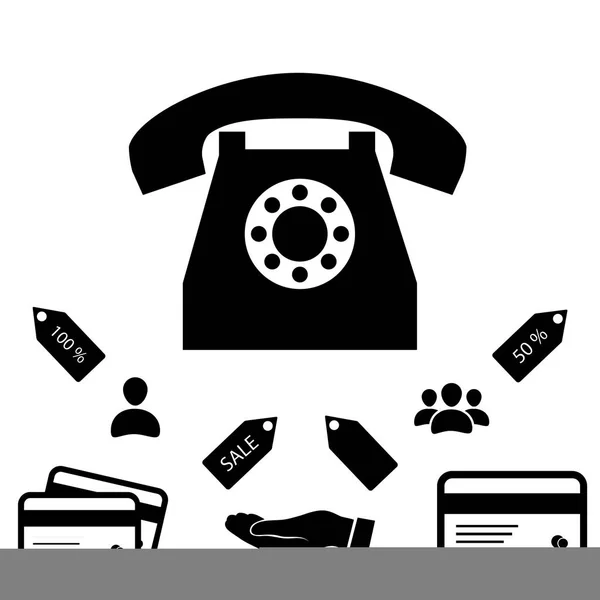 Old phone icon — Stock Vector