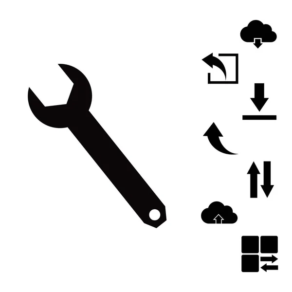 Llave inglesa icono de la herramienta — Vector de stock