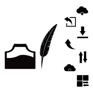 tüy ve mürekkep şişesi simgesi