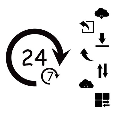 24 saat basit simgesi
