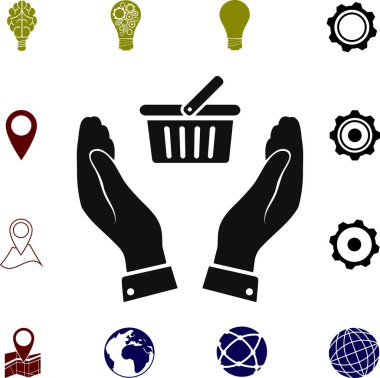 alışveriş sepetine eller simgesini 