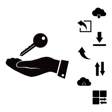 Elinde anahtar simgesi