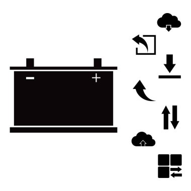 Araba pil simgesi. Vektör 