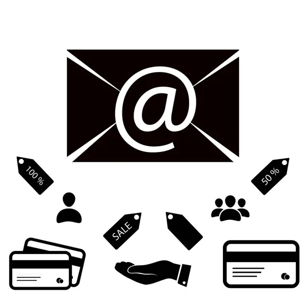 Mensaje de correo electrónico icono plano — Vector de stock