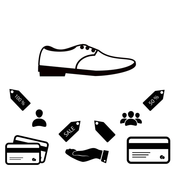 Zapato icono web — Vector de stock