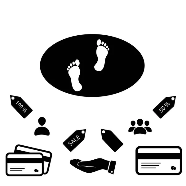 Footprints web icon — Stock Vector