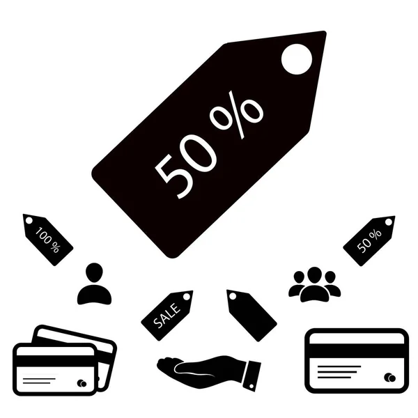 Ikona značky 50 % — Stockový vektor