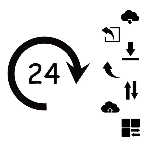 24 小时简单图标 — 图库矢量图片