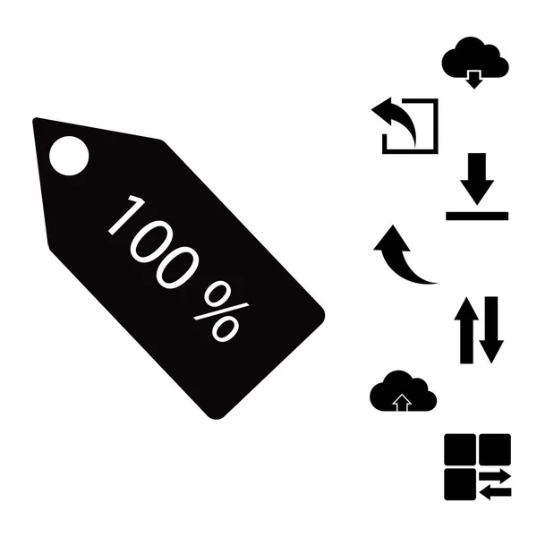 100% tag icon — Stock Vector