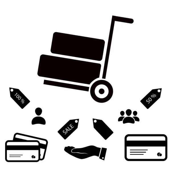 Wheelbarrow icono web — Vector de stock