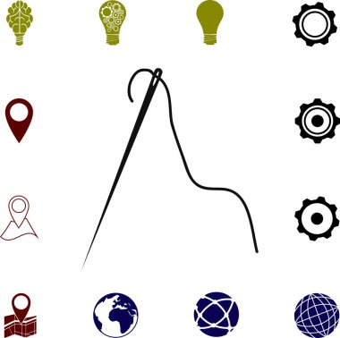 iş parçacığı simgesi ile iğne